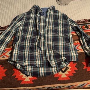 George XL blue plaid button up